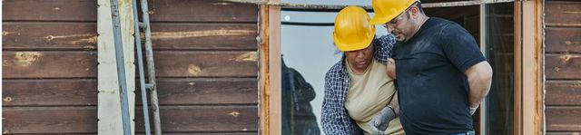 Workers in construction site